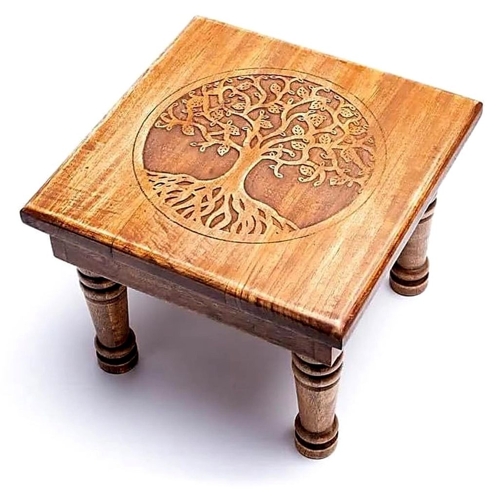 Beistelltisch aus Holz Lebensbaum - 30x30x23 cm; 2250 g