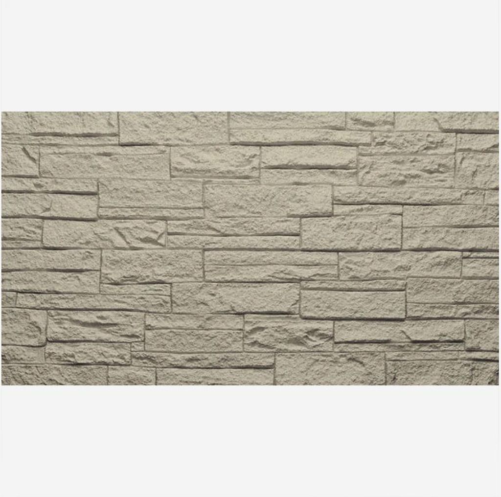 3D-Wandpaneel Steineffekt aus Polyurethan 12 Stück 120x60 cm - Taubengrau