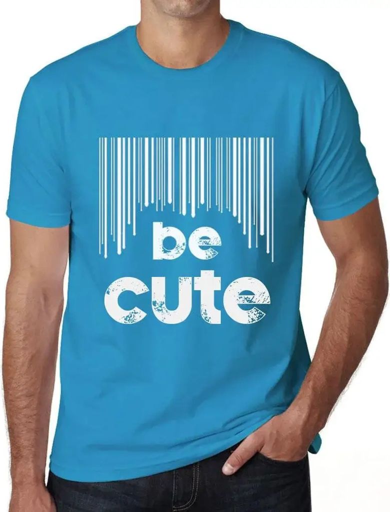 Herren Grafik T-Shirt Barcode ist süß – Barcode Be Cute – Öko-Verantwortlich Vintage Jahrgang Kurzarm Lustige Druck Geburtstag Geschenk Mann
