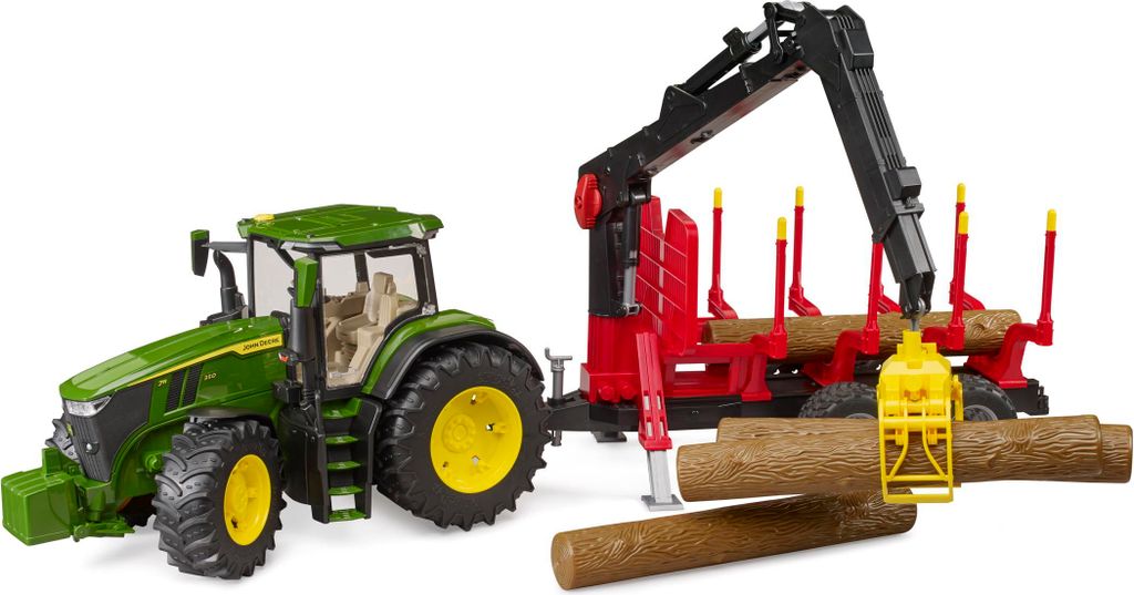 Bruder Traktor John Deere 7R 350 se zadním přívěsem a 4 Obrázek produktu 