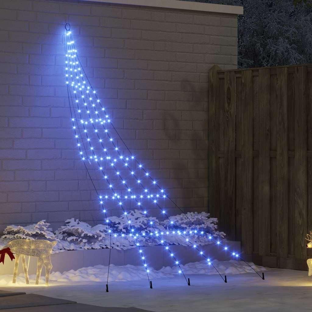 "im Sonderangebot"LED Weihnachtsbaum mit Erdspießen Blau 306cm Metall DE407774 - Künstliche Weihnachtsbäume