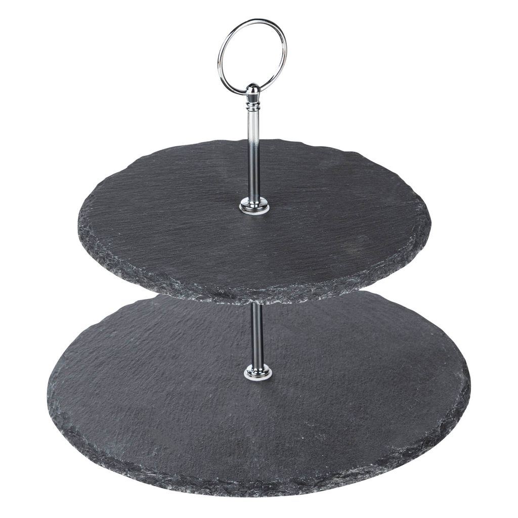 HI Etagere - Schiefer - 2-lagig - Durchmesser 20 und 25 cm Produktbild 