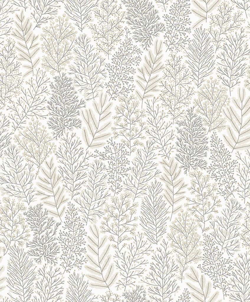 Masureel Tapete Blätter Beige - 631871 - 53 cm x 10.05 m