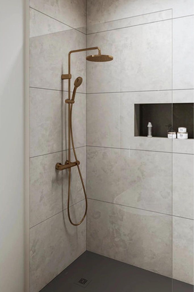 Duravit Duschsystem MinusFlow 354 mm mit Thermostat Bronze gebürstet