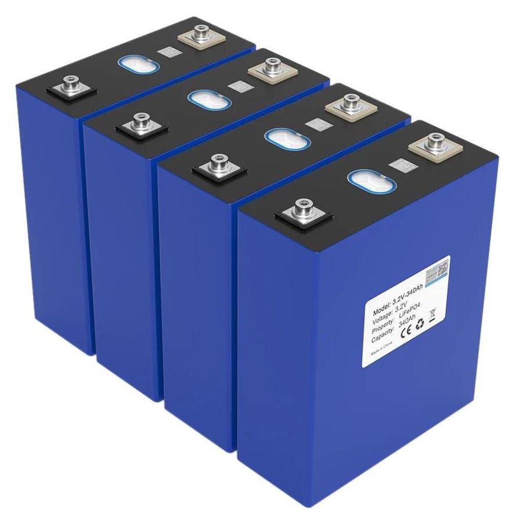 LiFePO4 Batteriezellen - 3,2V 320Ah Set mit 8 Stück - Wiederaufladbar - Für 12V 24V 48V Akku Pack - Solarspeicher, Wohnmobil, Boot, Golfcart