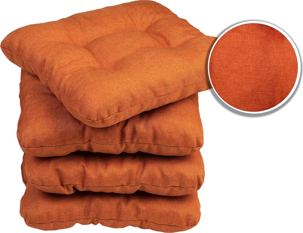Sunnypillow 4er Set Stuhlkissen 45x45 cm Bequeme 8cm Polsterauflage Auflage für Stühle / Bänke in Haus und Garten Sitzkissen Sitzauflage Gartenk...