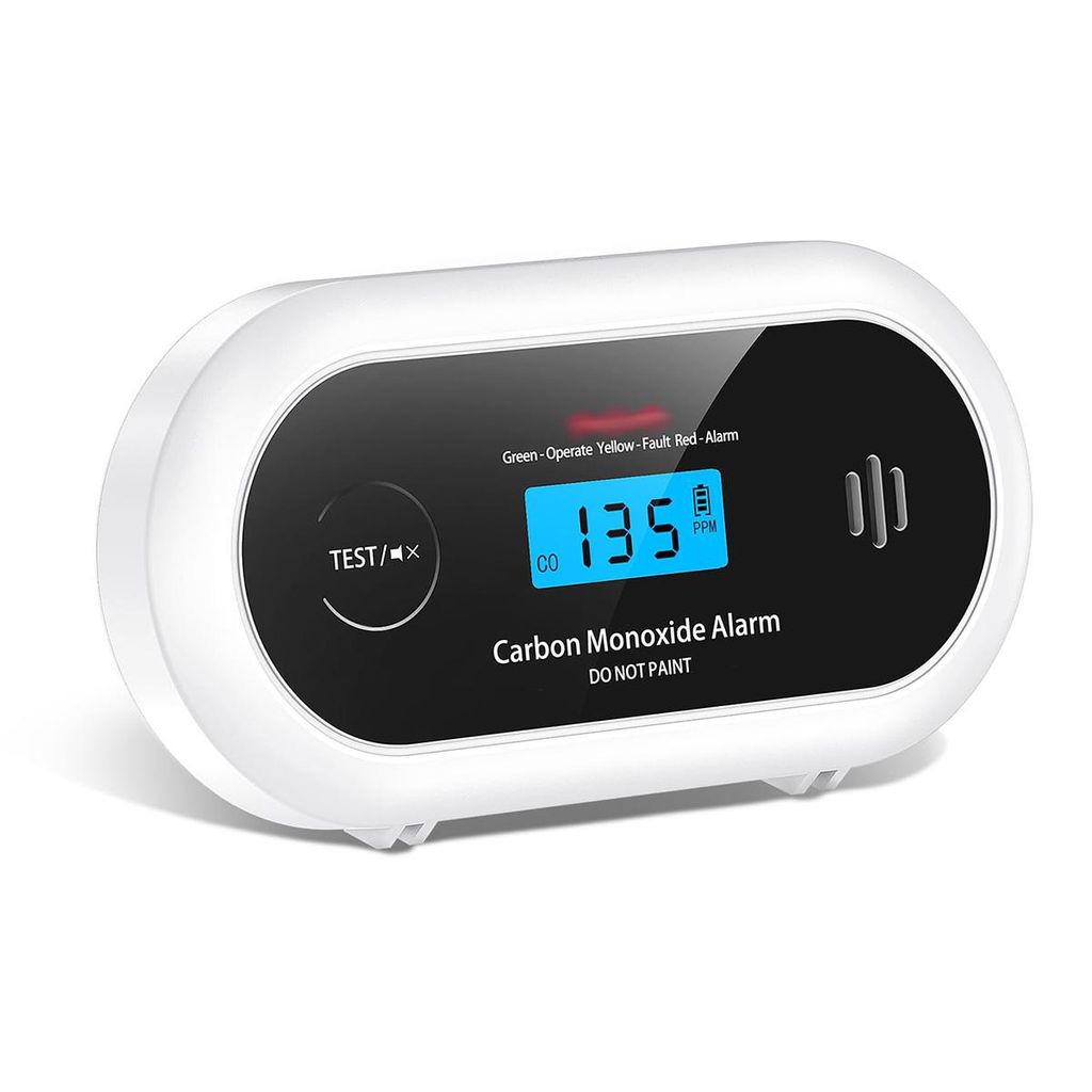 Rauchmelder,Kohlenmonoxidmelder tragbar, 10 Jahre versiegelte Batterie, LCD-Display, geeignet für Zuhause, Büro und Reisen
