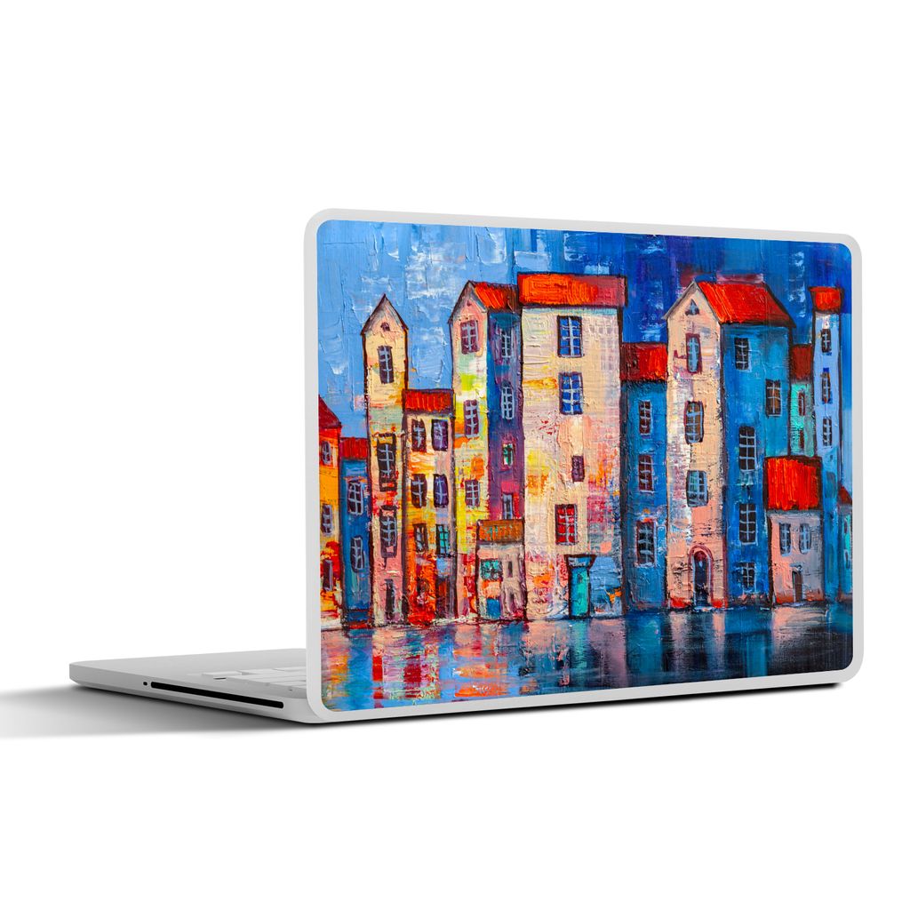 MuchoWow Laptop Aufkleber Sticker Cover Malerei - Architektur - Ölgemälde - Wasser 31x22.5 cm - Laptop-Deko