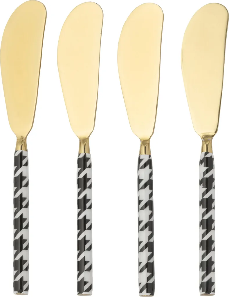 Couverts de Table J-Line Dorés Pied-De-Poule pour Réceptions et Fêtes