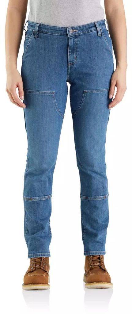 Carhartt 105110 Rugged Flex Relaxed Fit Double Front Straight Jean Linden 10