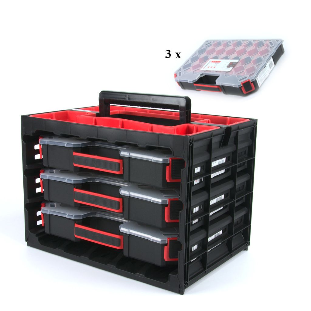 40 cm Organizer Sortimentskasten Sortimentsbox Rot Sortierbox 