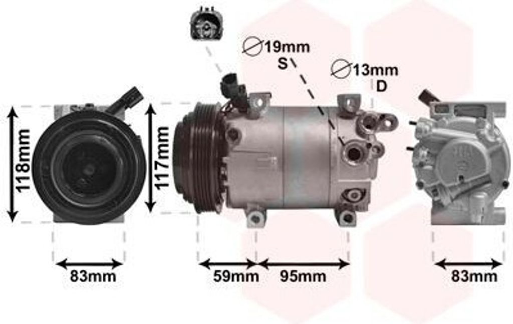 VAN WEZEL 8200K323 - OE 97701 4P001 Klimakompressor für i20 (PB)
