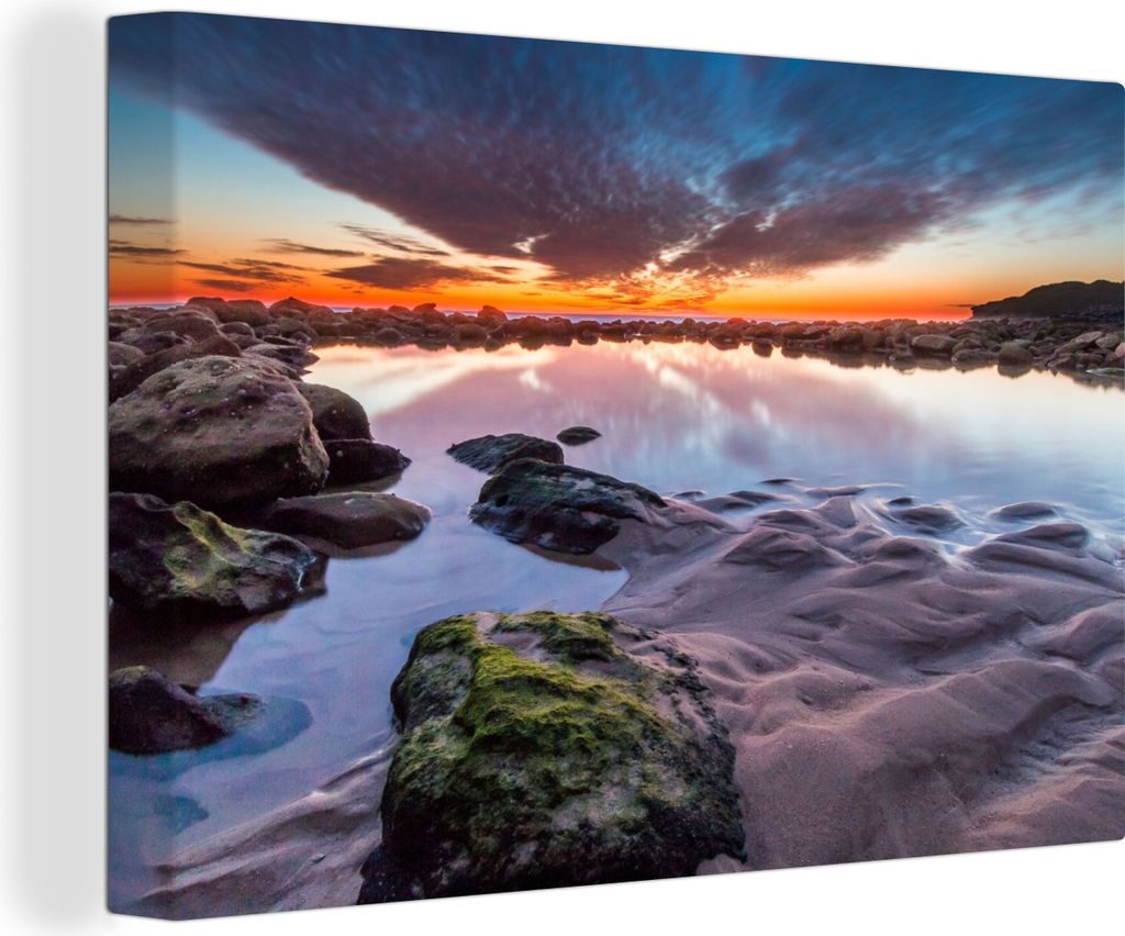OneMillionCanvasses - Leinwandbilder - 150x100 cm, Felsen - Wasser - Natur, Wandbilder Kunstdruck Wanddekoration - Foto auf Leinwand - Gemälde a...