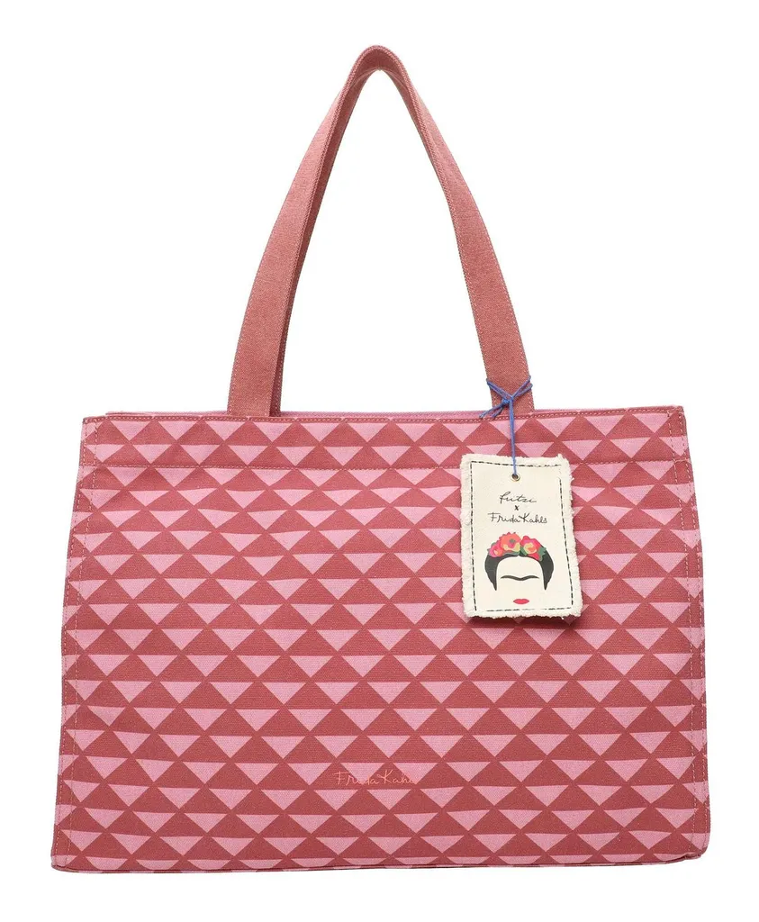 Sac de cours et shopping rouge clair - Shopper Easy 01 Canvas Geo 01