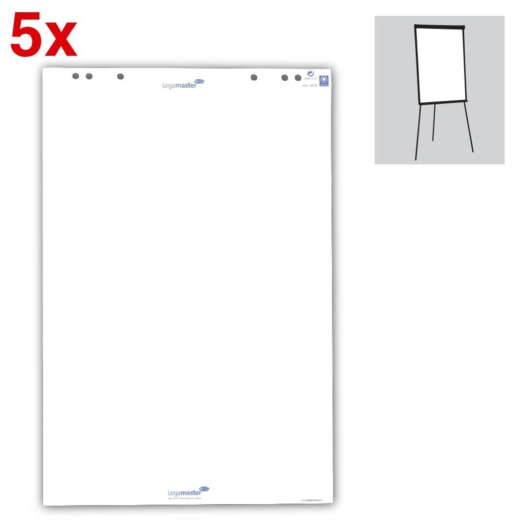 Legamaster Flipchart Papierblock blanko 5St Produktbild 