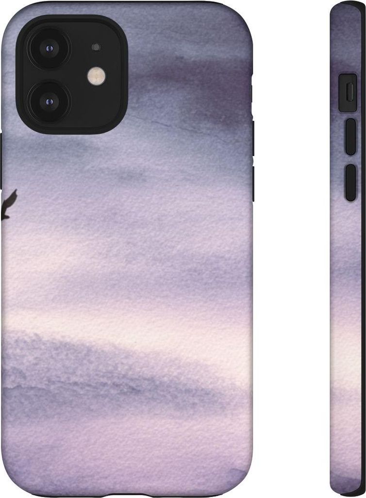 Vogel am violetten Himmel – Hülle Kompatibel mit iPhone 12