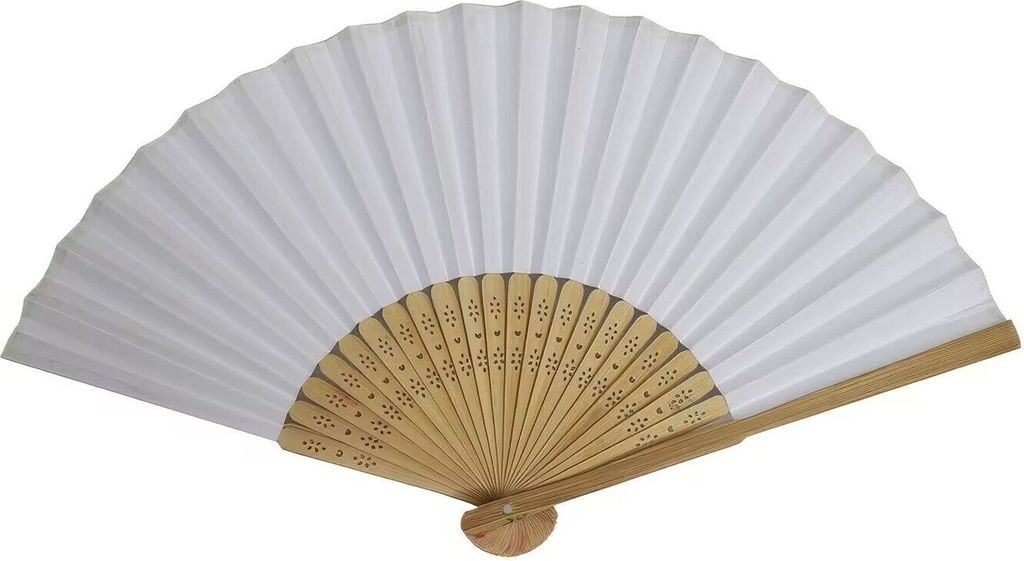 2 stück Papierfächer Handfächer Fächer weiss