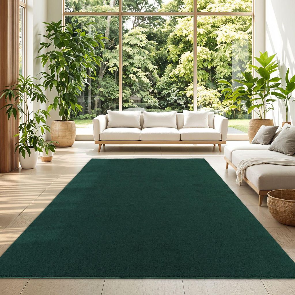 TT Home Wohnzimmer Teppich Kurzflor Anti-Rutsch Rückseite Produktbild 