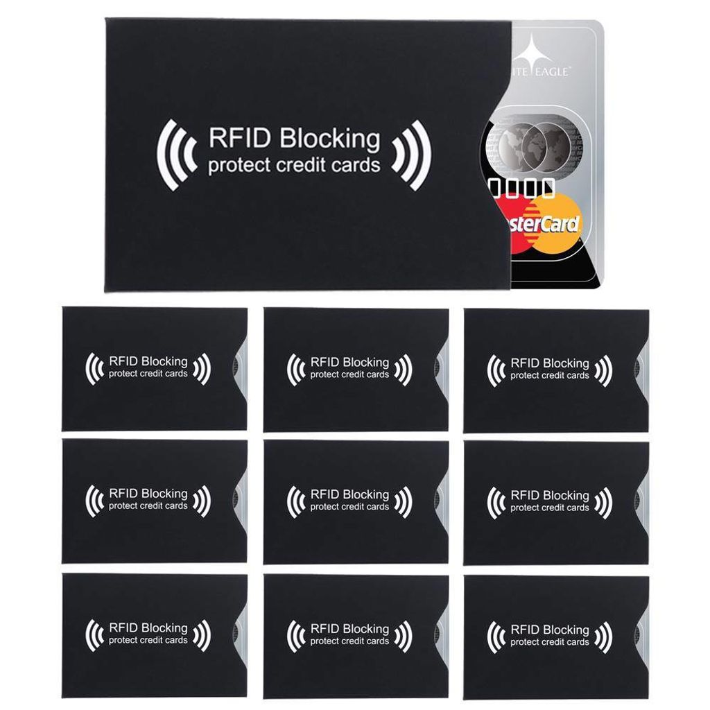 Intirilife 10x RFID blocking protective cover in NERO - 10 Immagine del prodotto 