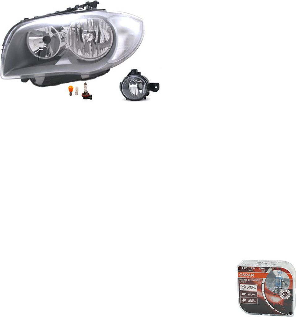 Johns, Scheinwerfer Osram Night Breaker Laser passend für BMW 1er E81 E82 E87 E88 07-09L 63117193387 7193387 63176924655 6924655