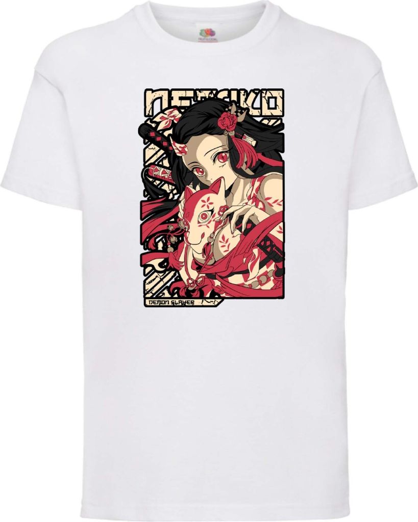 Kinder T-Shirt Demon Anime Slayer Nezuko Kamado 04 Nezuko Demon, 5-6 Jahr - 116 / Weiß