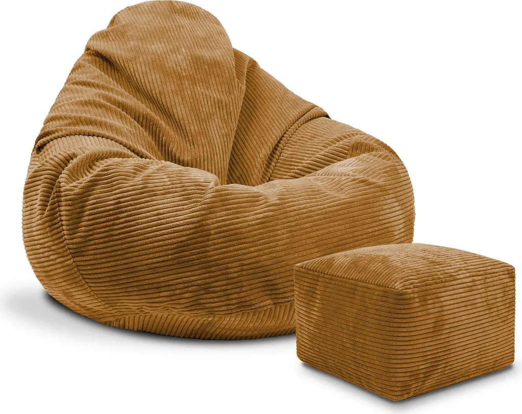 Offerta Dreamroots Beanbag Completo 90x90x100 + Poggiapiedi Sugar Cookie