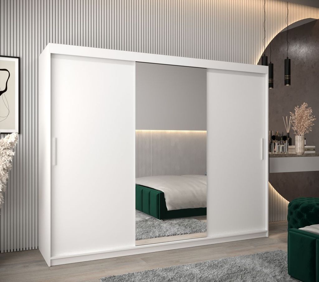 Schwebetürenschrank mit einer Breite von 250 cm TIMEA 1 – Weiß