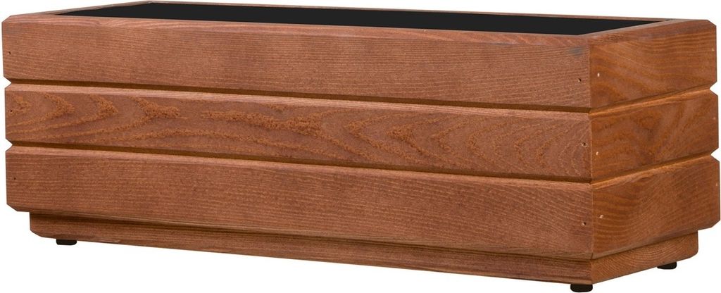 ALFALUX Blumenkasten Blumentöpfe Pflanzkasten Holz Pflanzkübel NUSS 50x17x17cm
