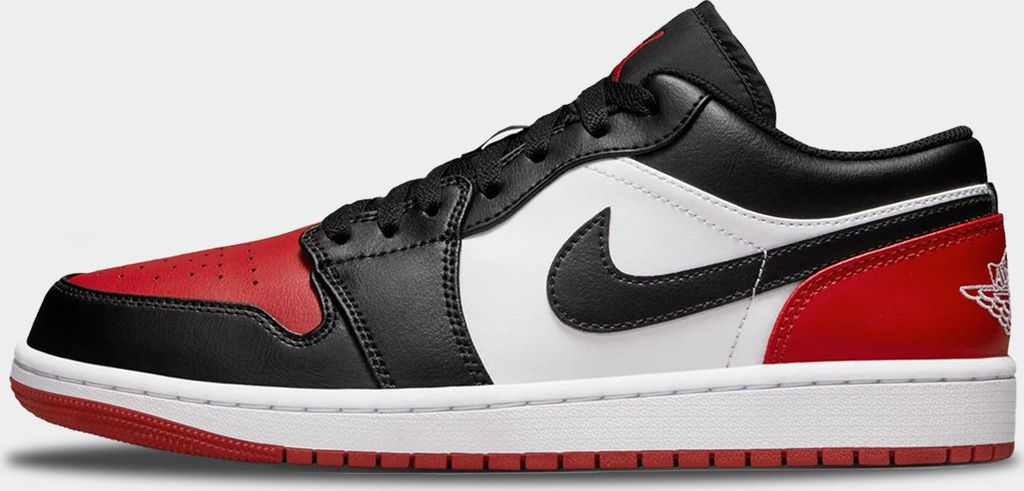 Nike Jordan 1 Low Bred Toe Black Red Chicago Retro Sneaker Herren Neu - 47