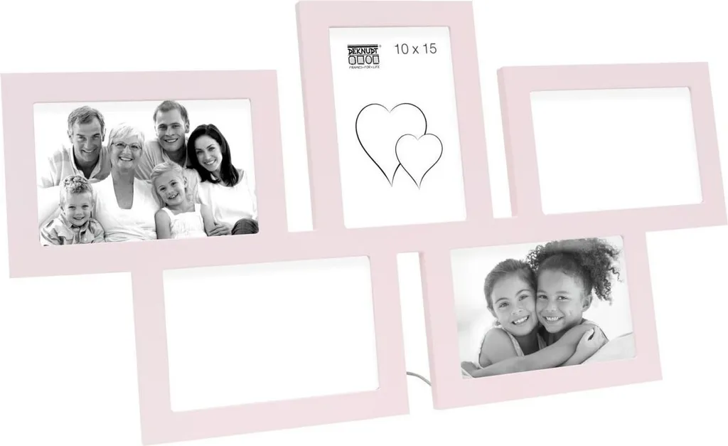 Cadre Galerie S65SY Rose : Regroupez 5 Photos 10x15 cm sans Trous