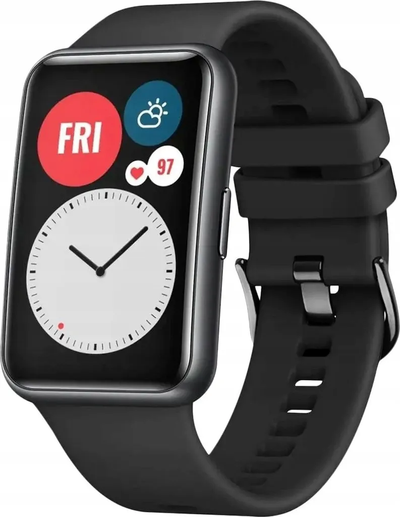 Cinturino Huawei Watch Fit Silicone Nero | Design Ergonomico 2026