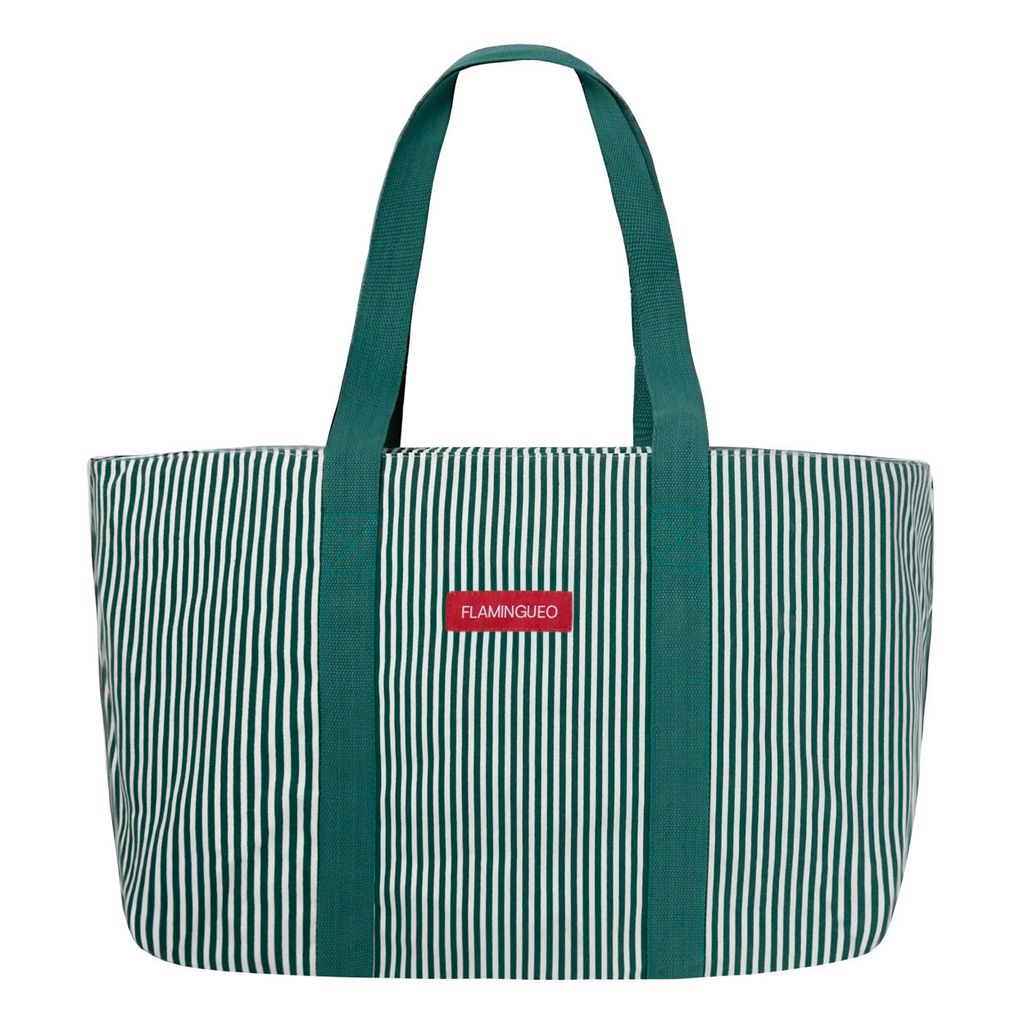 Große Reisetasche polyester grün streifen
