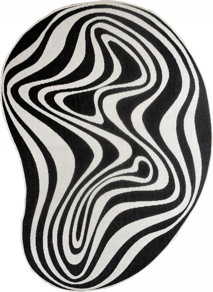 Tapis rond d'extérieur réversible EX1 DALI - Design Géométrique Ø 180 cm