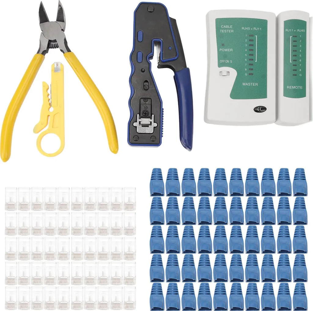 Réparation câble Ethernet kit pince à sertir RJ45 et testeur réseau