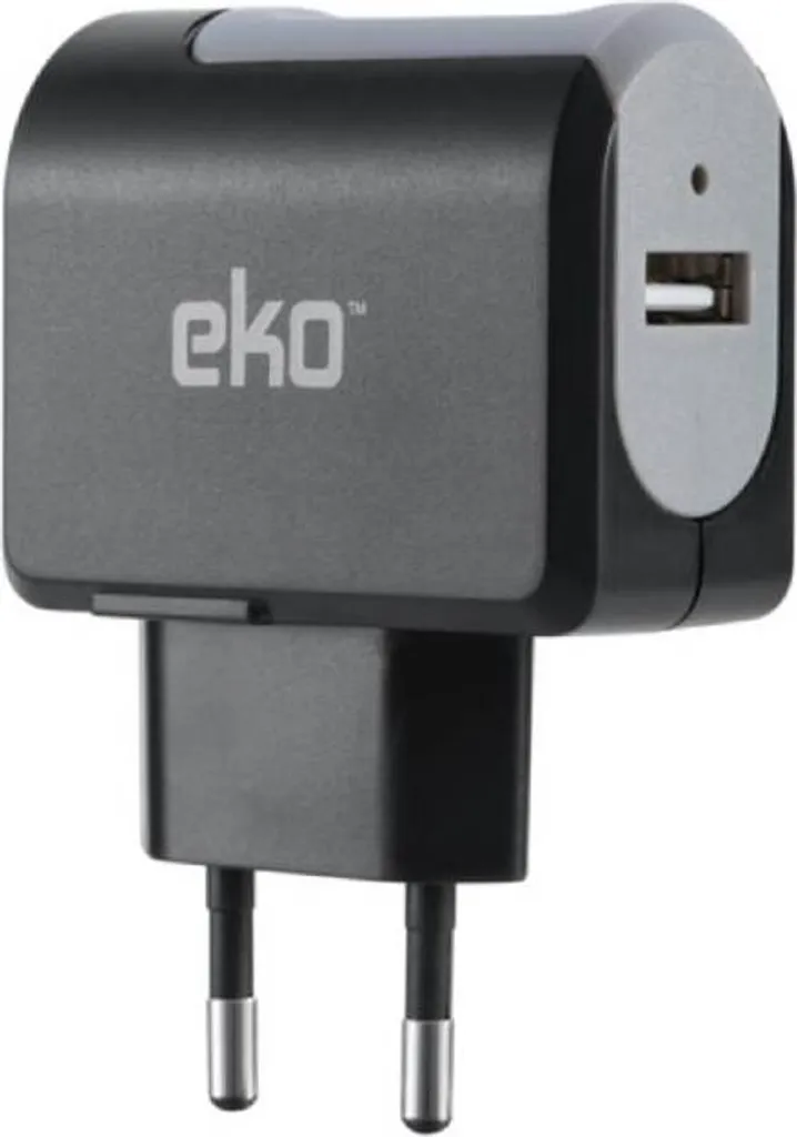 Caricatore USB Eko 1A Nero | Alimentatore Universale per Casa e Famiglia