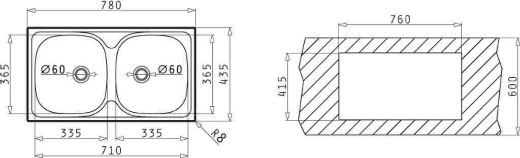 Pyramis Einbauspüle E78 Edelstahl 100125114 Produktbild 2