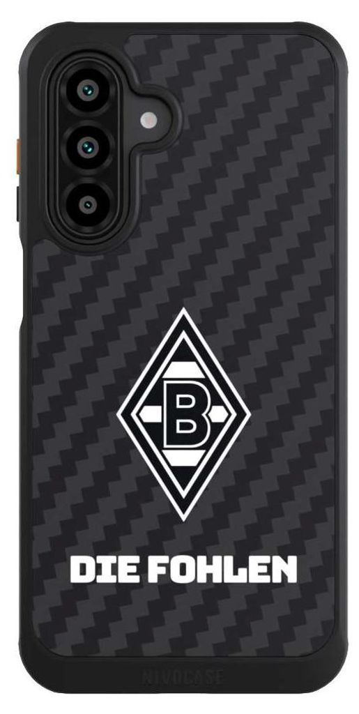 NIVOCASE Hülle für Samsung Galaxy A17 5G Handyhülle NIVOcore Case Schwarz Borussia Mönchengladbach Carbon Gladbach