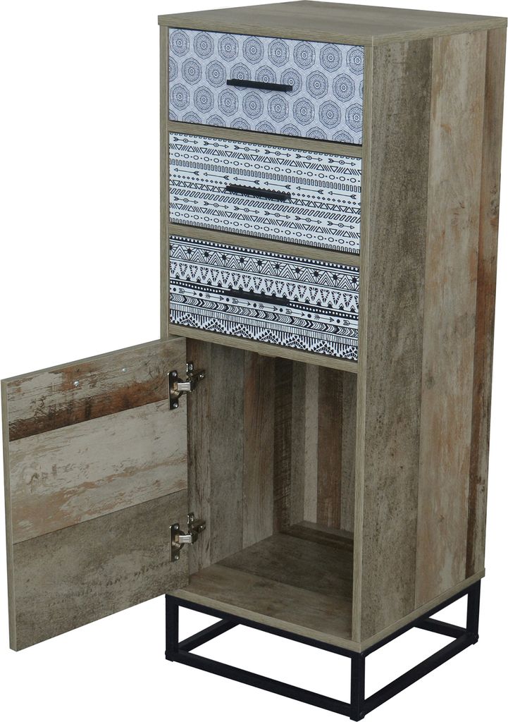 SIT Möbel Kommode | 3 Schubladen, 1 Tür | MDF mit glatter Produktbild 4