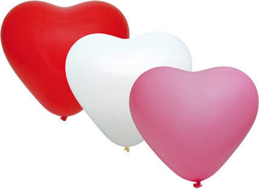 300x Luftballons "Herz" bunt Ø36cm