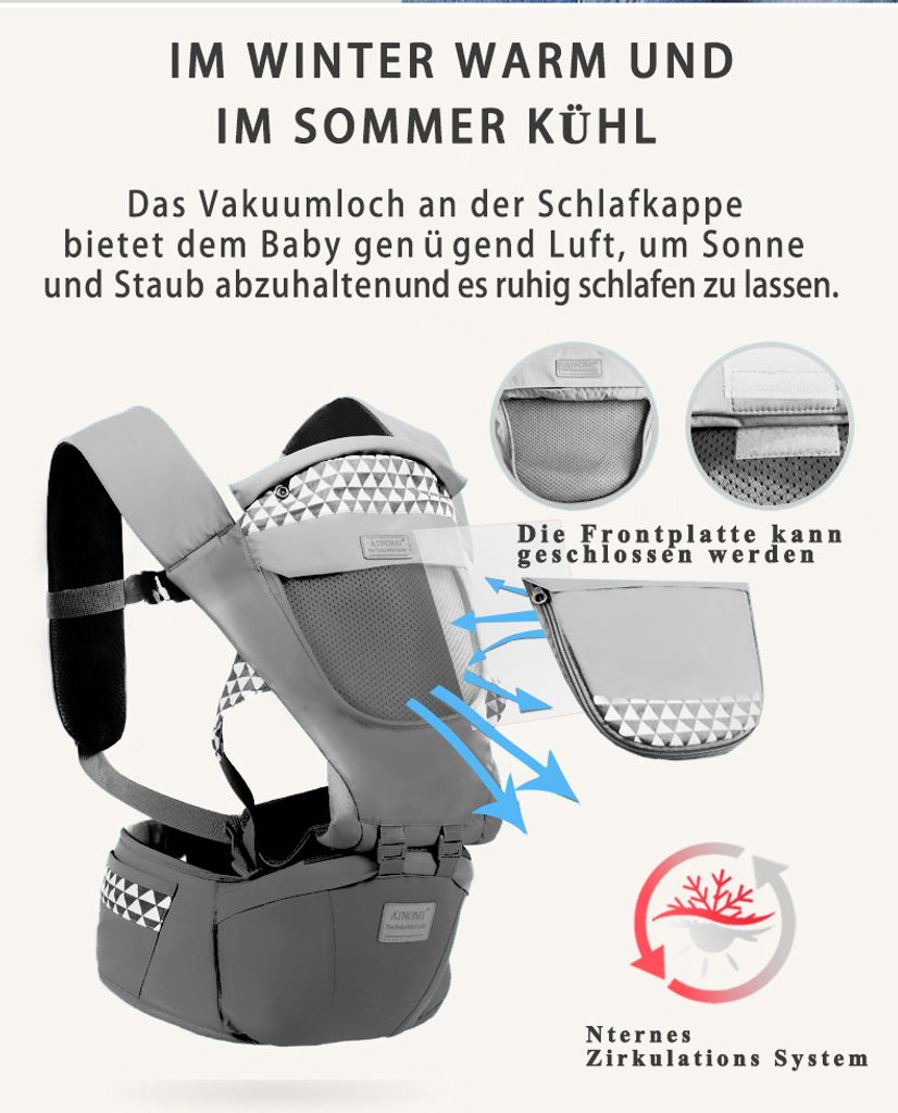 Hikeren Bauchtragen, Ergonomische Babytrage, Einstellbares Produktbild 3