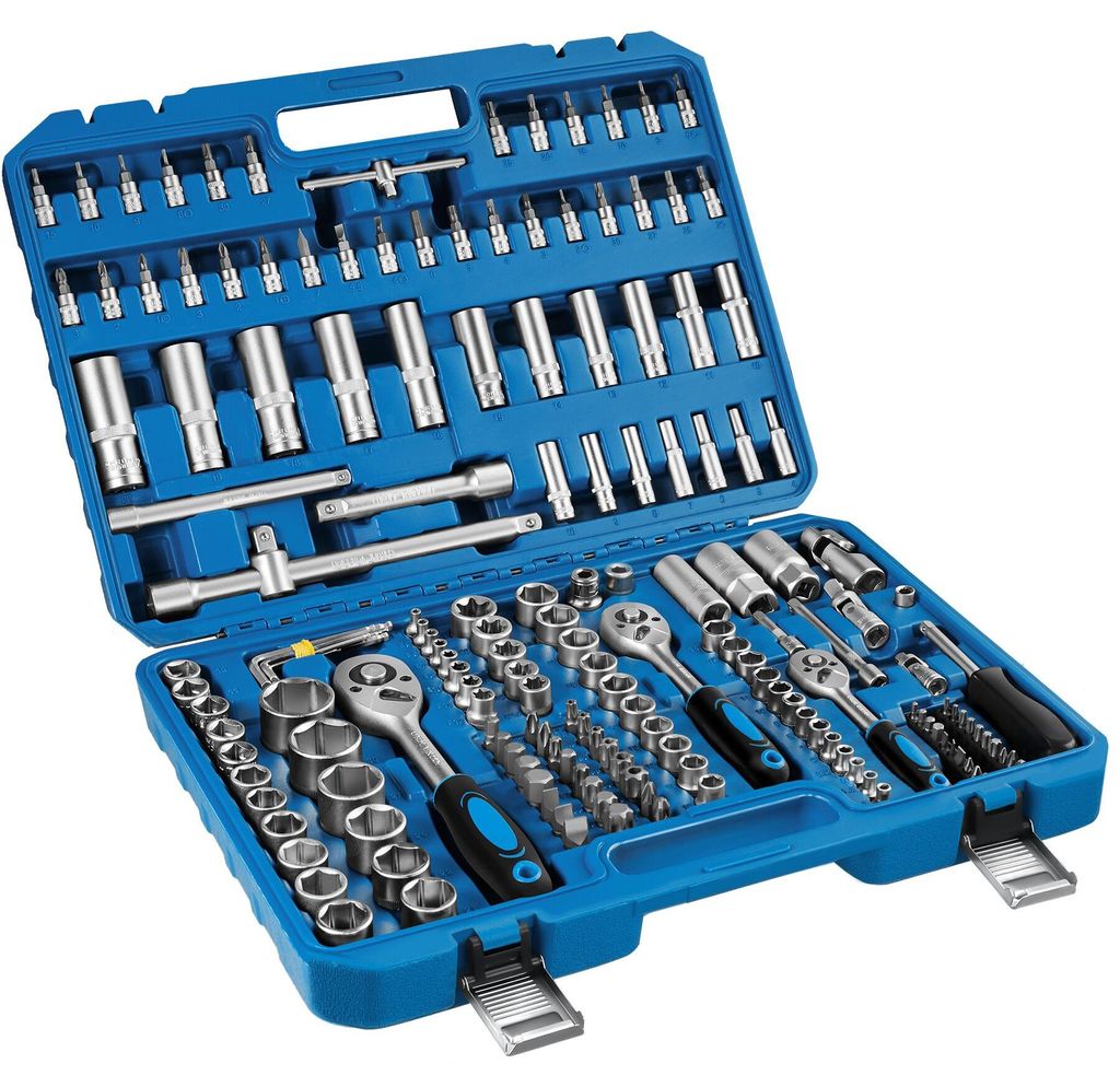 tectake® Steckschlüsselsatz 171-teilig, 1/4, 3/8 und 1/2 Produktbild 