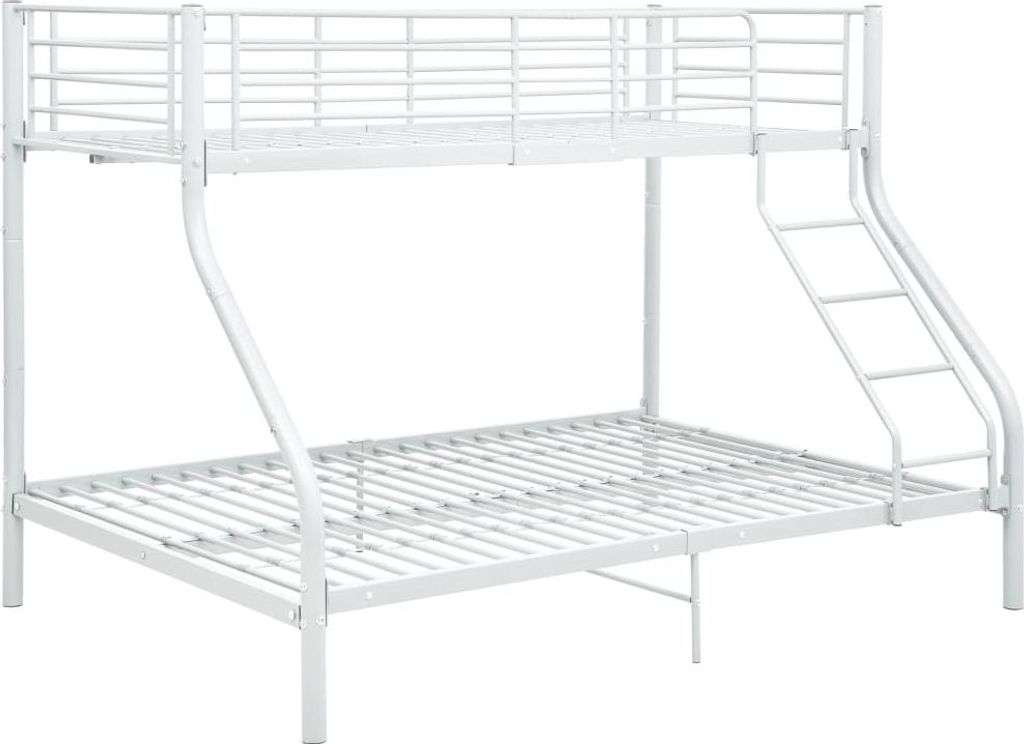 vidaXL Rám patrové postele bílý kov 140x200 cm/90x200 cm Obrázek produktu 