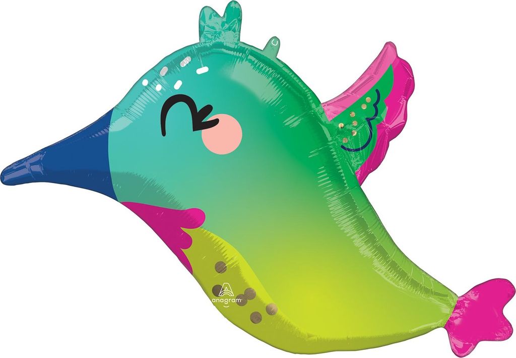 Junior Shape Colorful Hummingbird Folienballon S50 - Amscan Immagine del prodotto 