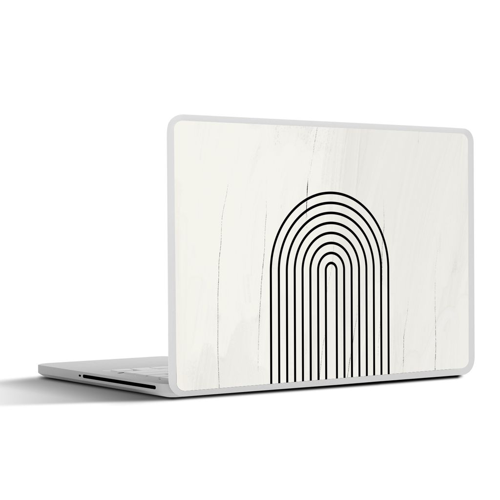 MuchoWow Laptop Aufkleber Sticker Cover Kunst - Design - Schwarz - Weiß 30x22 cm - Laptop-Sticker