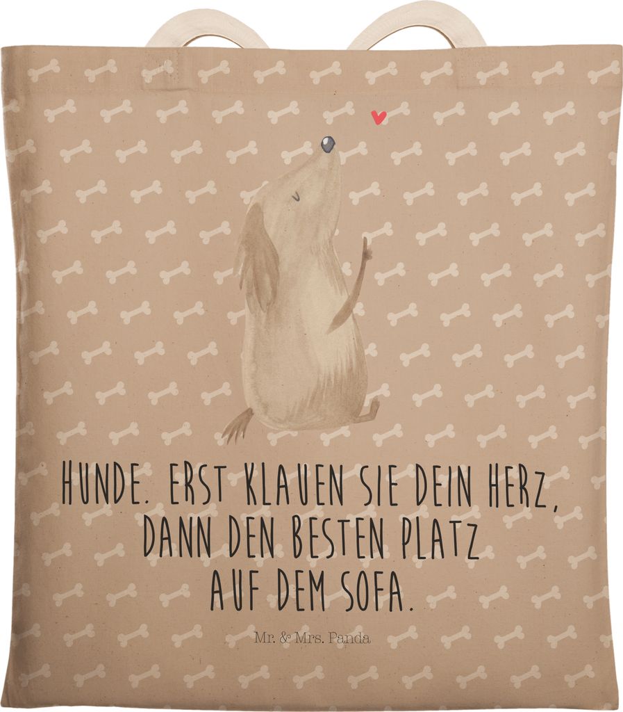 Mr. & Mrs. Panda Stofftragetasche Hund Liebe - Hundeglück - Geschenk, Hunde, Herz, Sprüche, Süß, Stoffbeutel, Tasche, Tote Bag, shopping, Groß...