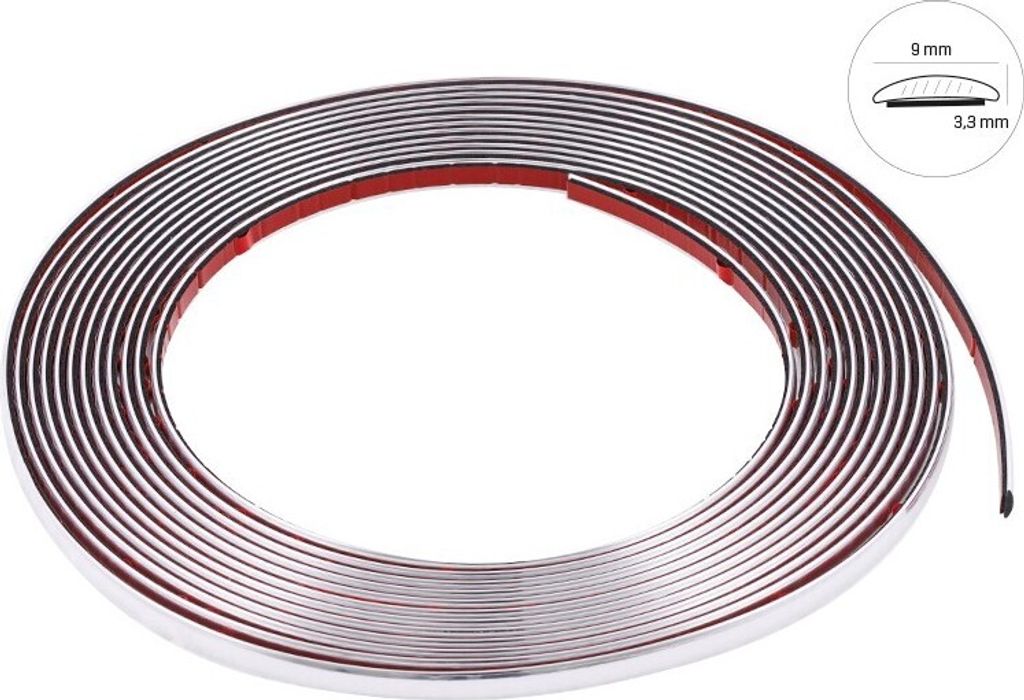 Zierleiste, Chrom, 9 mm x 8 m (58989)