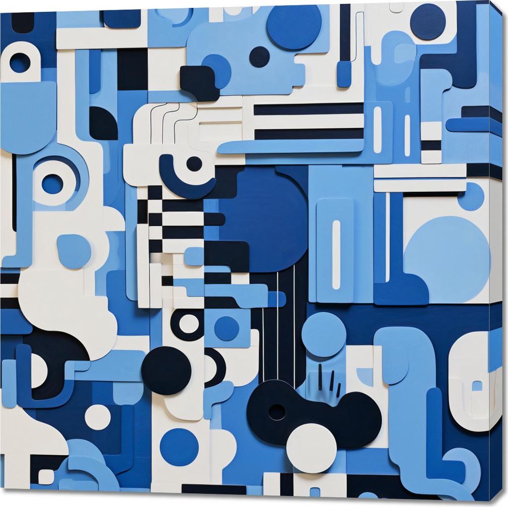 Bild 100x100cm Blauer Labyrinth
