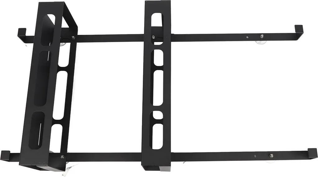 Étagère de Douche Murale Double Couche en Métal à Ventouse Type A Noir - 3