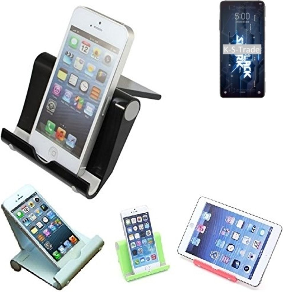 K-S-Trade Handy-Ständer kompatibel mit Xiaomi Black Shark 5 Pro faltbarer Tischständer Smartphone Tablet Halterung Reise