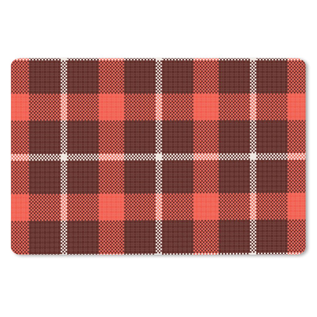 MuchoWow Mauspad Mousepad Tartan - Kariert - Rot - Muster 27x18 cm - Mousepads - Maus Mat - Pad - Mausunterlage - Büroartikel - Desk Matten